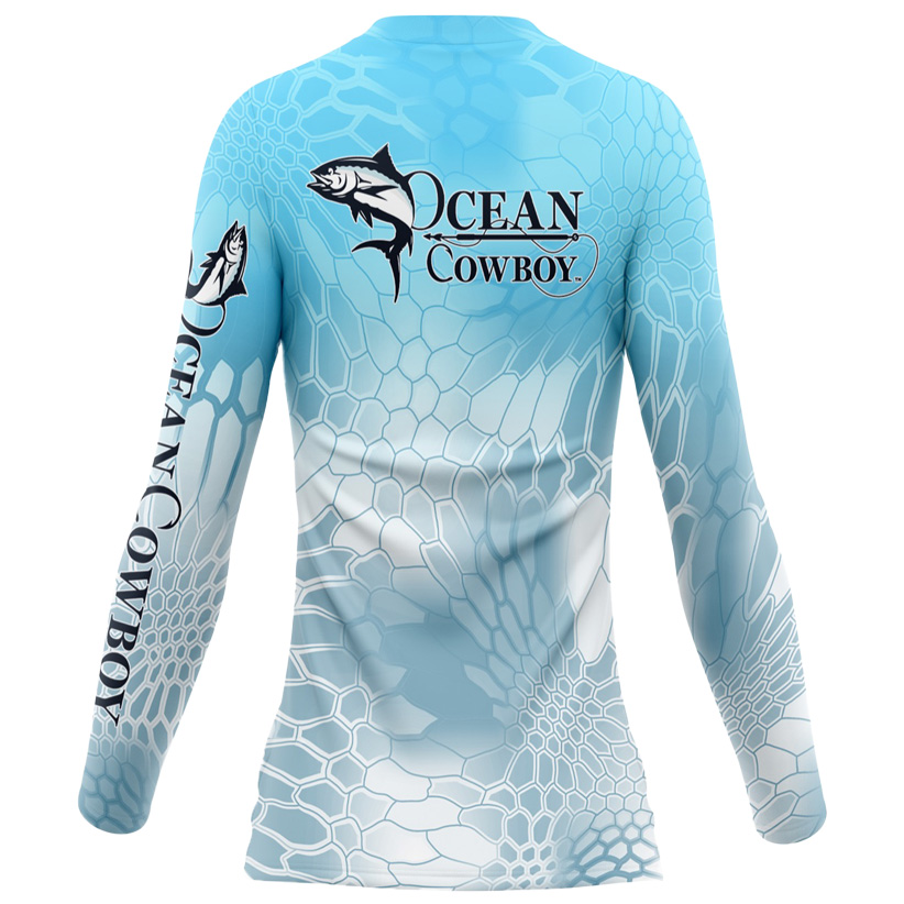 Ladies performance shirts - Blue-Ocean-Camo-Back