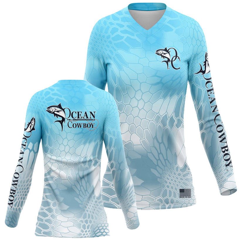Ladies performance shirts - Blue-Ocean-Camo-Main
