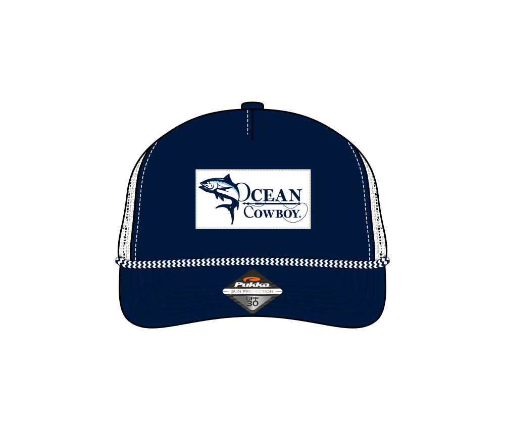 Trucker Hat Regular Patch w?Rope-navy-1