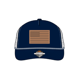 Trucker Hats - Leather Flag Patch - Rope-navy-1